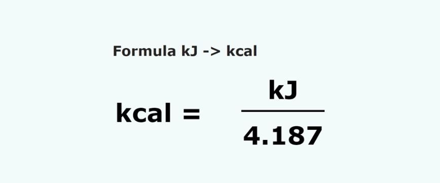 Kilojoule kj To Kilocalorie kcal Online Conversion Calculator Formula